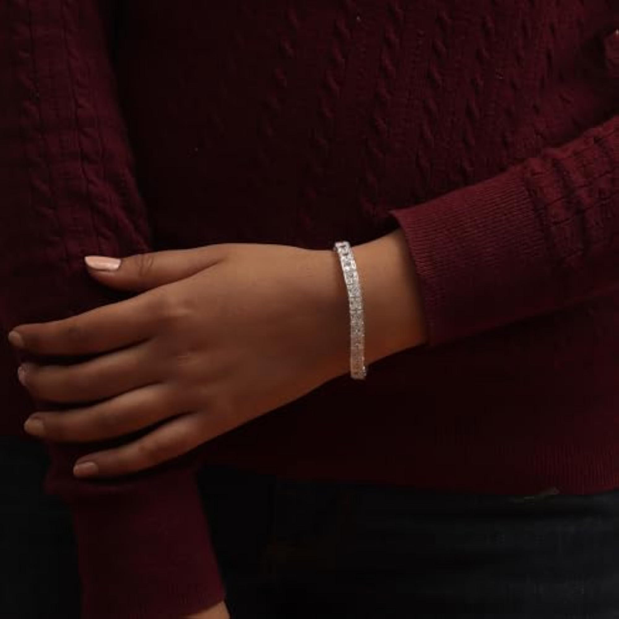 TRUESILVER ACPL 925 Sterling Silver Tennis Bracelet