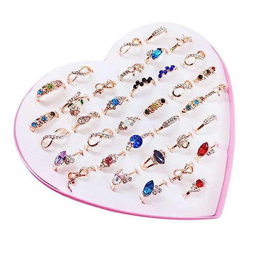 KOMBIUDA Name Ring for Girls Women Fashion Ring Gem Ring for Women Chic Finger Ring for Occasion