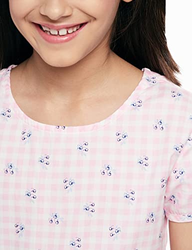 Image of Amazon Brand - Jam & Honey Girl's 100% Soft & Pure Cotton Comfortable and Stylish Printed Woven Dress with Short Sleeves and Belt - Perfect for Every Occasion