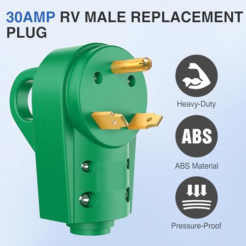 Image of Nilight 30 Amp RV Male Replacement Plug with Handle ETL Listed