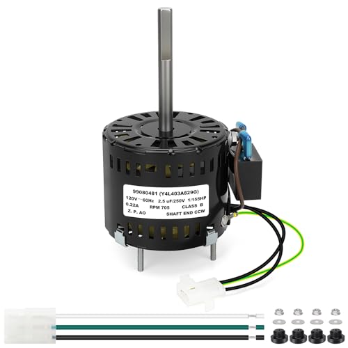 99080481 Vent Fan Motor Replacement – Quiet & Reliable Bathroom Exhaust Fan Motor Replacement, Fits L100, L100L, L100EX, L100MG; Replaces Y4L403A829G, AP5611569, 26715133321; 647 RPM, 1/200 HP