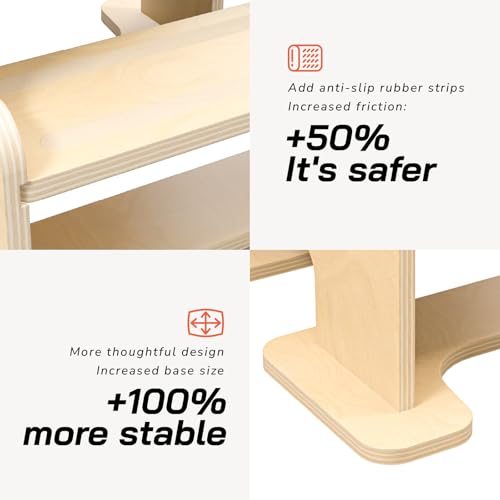Image of Kids Kitchen Step Stool - Learning Standing Tower with Blackboard, Height Adjustable Safety Rail Stool for Kids, Non-Slip Adjustable Stool for Kitchen, Bathroom