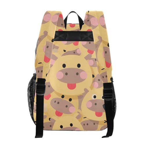 Cartoon Cute Cow Brown Clear Backpack For High School Clear Bookbag For Girls Boys Seethrough Heavy Duty For3