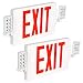 Ultra Slim Red Combo Exit Sign with Emergency Lights,120-277V Double Face LED Combo Emergency Light with Adjustable Two Head and Backup Battery Commercial Grade, UL Certified, 5 Years Warranty- 2 Pack