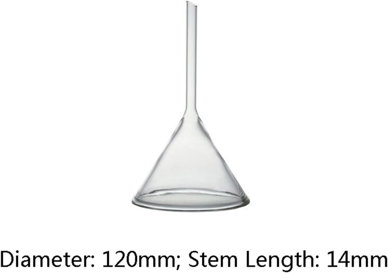 120 mm kurzer Stieltrichter, Glastrichter, Borosilikatglas 3.3, Labortrichter mit Schwerer Wand – 1 Stück