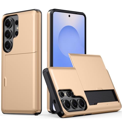 Coque Samsung S26 coulissante idéale pour voyager léger avec sa fente carte et dos mat argent