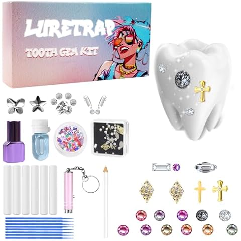 Jaxbo Tooth Gem Kit, 30 Sparkling Crystals with 100PCS Teeth Jewelry DIY Crystals Jewelry Kit, Professional Fashionable Teeth Jewelry Starter Kit, Unleash Your Sparkly Smile. Cover