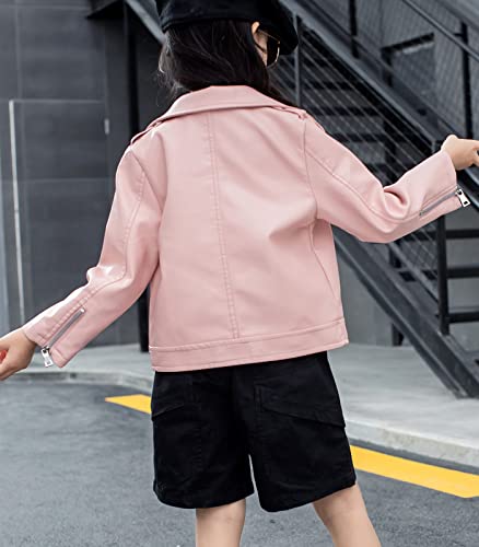 LOKTARC Boys Girls Faux Leather Jacket for Kids Motorcycle Biker Leather Jackets4