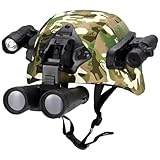 Casco balistico, casco militare da softair per bambini con telescopio e torcia elettrica, giocattoli militari in stile leggero con binari per accessori, mimetico
