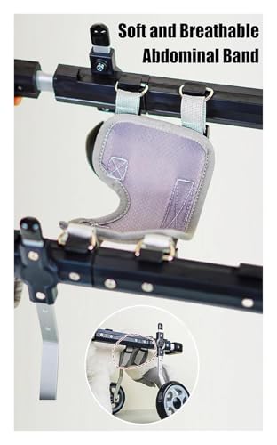Silla de ruedas para perros con parálisis trasera ajustable de 4 ruedas con correa 7