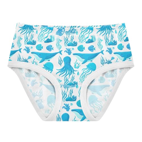 Ocean Whale Octopus Jellyfish Coral Blue Toddler Girls's Underwear 2T 2302892