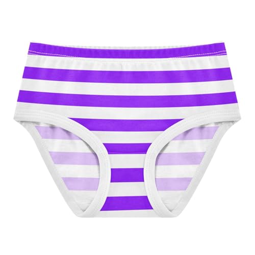 White Purple Stripe Toddler Girls's Underwear 2T