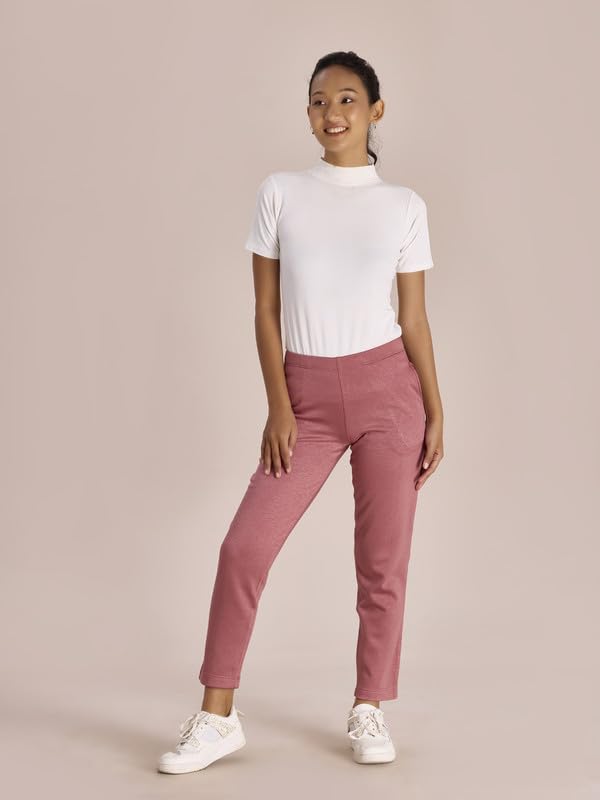 Image of GO COLORS Solid Ultra Warm Kurti Pant for Women | Mid Rise, Warm tech