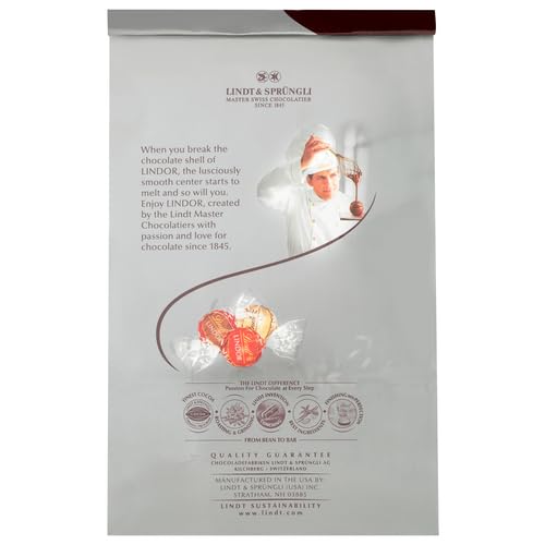 Image of Lindt LINDOR Milk Assorted Chocolate Candy Truffles, Chocolate Candy with Smooth, Melting Truffle Center, 15.2 oz. Bag (Pack of 2)