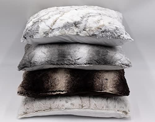 Lex's Linens Pack of 2 Opulence Premium Faux Fur Cushion Covers (Arctic Fox, 45 x 45 cm)