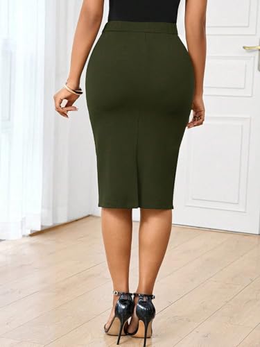 Solid Color Pleated Button Elegant Bodycon Skirt 2025 Fashion Skirts for Women2