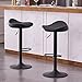 YOUTASTE Barhocker 2er Set, Bar Hocker Höhenverstellbar und Drehbar, Küche und Theke Hocker, mit PU-Oberfläche Sitz, Fußstütze und Metallrahmen (Schwarz)