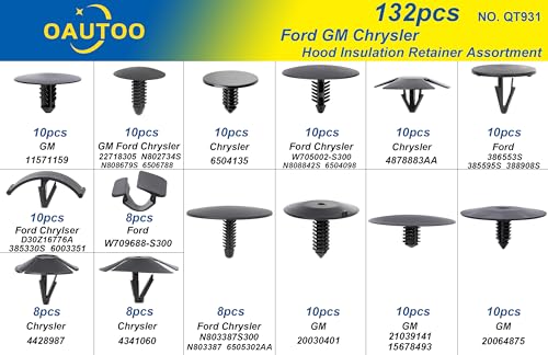 Kit de clips para aislamiento de capó de Buick y Chevy, repuestos robustos y duraderos 5