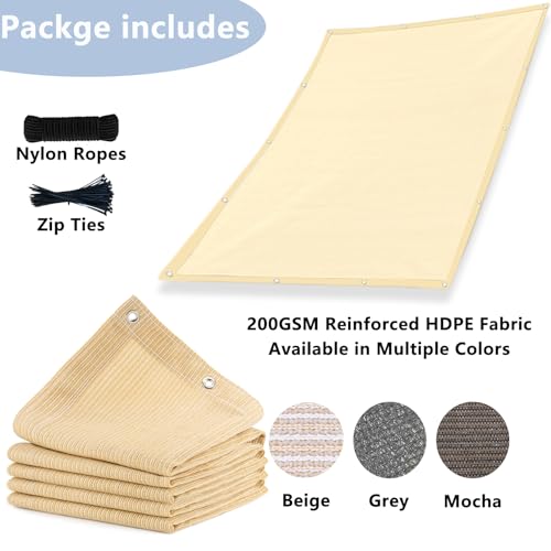 POYEE 90% 8x20ft Sun Shade Cloth with Grommets by POYEE - Used condition - Image 5