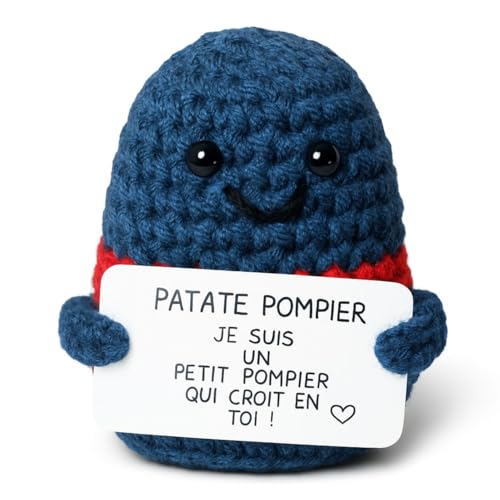 Patate Pompier© | Figurine Peluche Soldat du Feu | Idée Cadeau Secouriste SAMU | Objet Déco...
