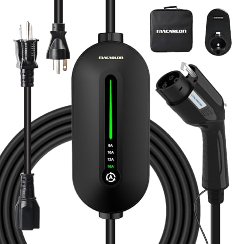 Level 1&2 EV Charger, Electric Vehicle Portable Charger, 8-16A Ad...