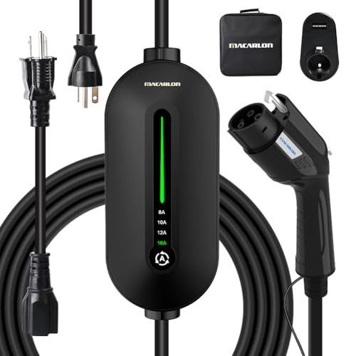 Level 1&2 EV Charger, Electric Vehicle Portable Charger, 8-16A Ad...