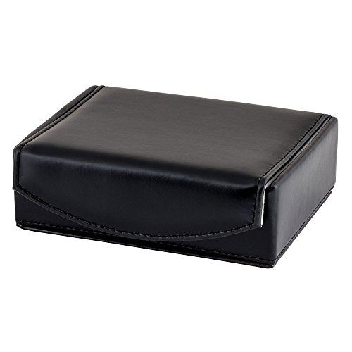 Mens Leather Travel Cufflinks Ring Storage Box Case With 2 Free Pairs Metal Collar Stays Holds 9 To 12 Pairs Ring Holder For Jewelry Storage Travel Ring Display Case Box #TOP1