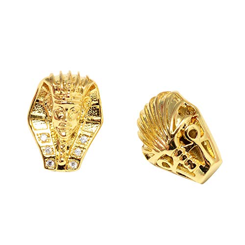 CHGCRAFT 10pcs Brass Micro Pave Cubic Zirconia Beads Rack Plating Gold Egyptian Pharaoh Head Beads Bracelet Necklace Beads for Jewelry Making Hole 2mm… CHGCRAFT 10pcs Brass Micro Pave Cubic Zirconia Beads Rack Plating Gold Egyptian Pharaoh Head Beads Bracelet Necklace Beads for Jewelry Making Hole 2mm…
