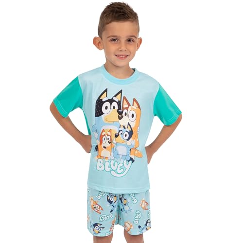 Image of Bluey Drop Shoulder T-Shirt and Shorts Outfit Set Toddler to Big Kid Sizes (2T - 10-12)