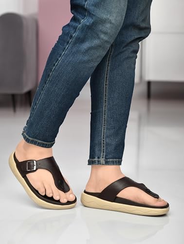 Image of HEALTH FIT Extra Soft Premium Classic Cushion Sliders /with Adjustable Buckle Strap & Light Weight Anti-SkidWaterproof Luxurious Slippers for Men's HF121