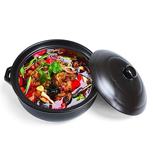 Cacerola de terracota, olla de arcilla, olla de terracota, olla de cerámica para cocinar, buen efecto de aislamiento, multiusos, duradera, fácil de limpiar, capacidad de 4 litros
