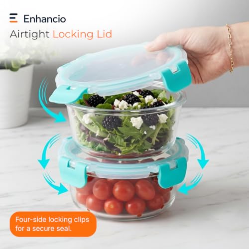 Image of Borosilicate Glass Food Containers with Lids, 430 ml Each, Set of 2 | 100% Food-Safe, Airtight & Leakproof | Microwave, Freezer & Dishwasher Safe for Lunch and Storage