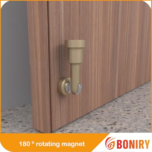 Image of Boniry Premium Magnetic Door Stopper | Durable, Stylish & Rustproof | Protects Doors | Strong Hold, Easy Installation, Perfect for Home & Office Use (1, Brass)
