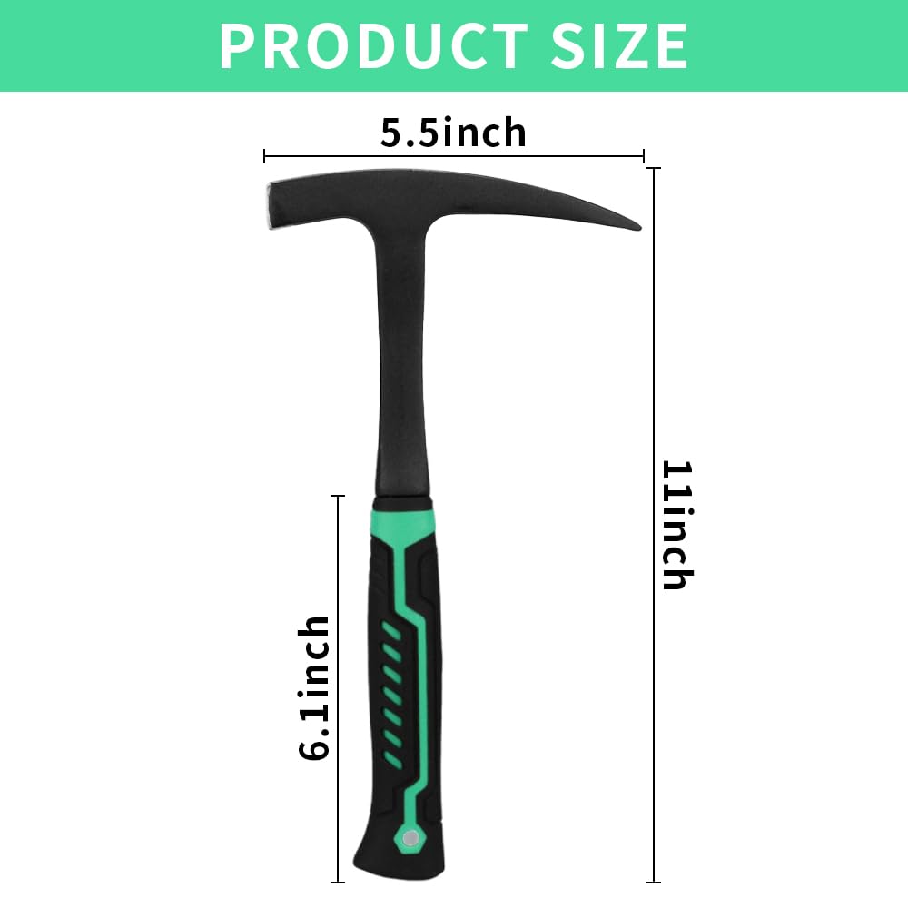 Oumefar Geologenhammer Klein - Flachkopfhammer Mit Spitze Für Steine Und Fossilien