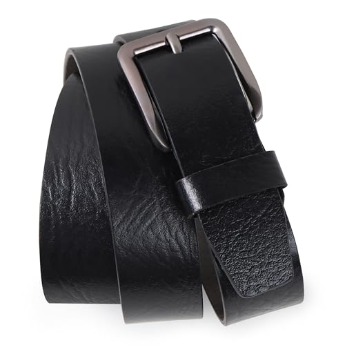 Image of Men's Full Grain Leather Belt (1.5 inch inch) with Durable Metal Buckle for Everyday Formal & Casual Wear Belts in Brand Gift Box ||Color : Black /Brown, Size : 26 to 46||