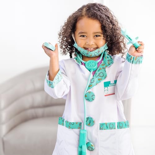 Melissa & Doug Doctor Costume Dress-Up Set for Kids (8-Piece) – Pretend Play Outfit with Stethoscope, Coat & Accessories – Role Play Toys for Boys & Girls Ages 3+2