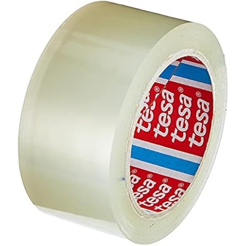 tesapack Solid und Strong - leise abrollbares Paketband / Packband zum sicheren Verschließen von Paketen. Verfügbar in: Transparent und Braun, 66m x 50mm Cover