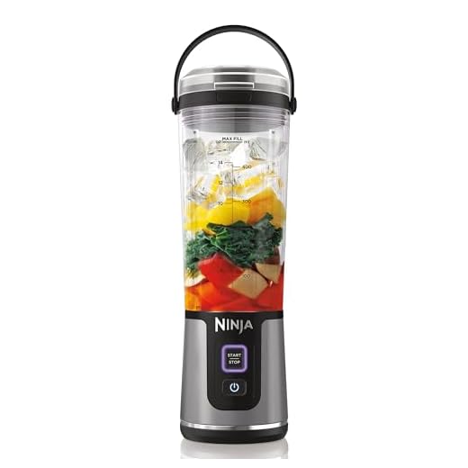 Ninja Draagbare blender, 530ml, draadloze mini-blender, oplaadbare, draagbare smoothies, proteïne shakes, mengt ijs en bevroren fruit, zwart, BC151UKBK