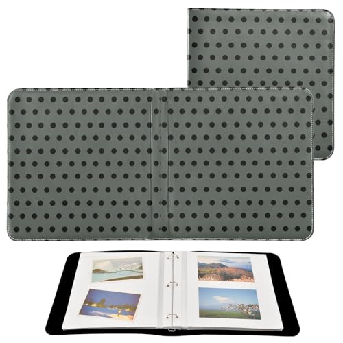Álbum de fotos adhesivo DIY con puntos, color gris y negro, encuadernación de 3 anillos, 40 páginas, 8x10 para recuerdos miniatura 2