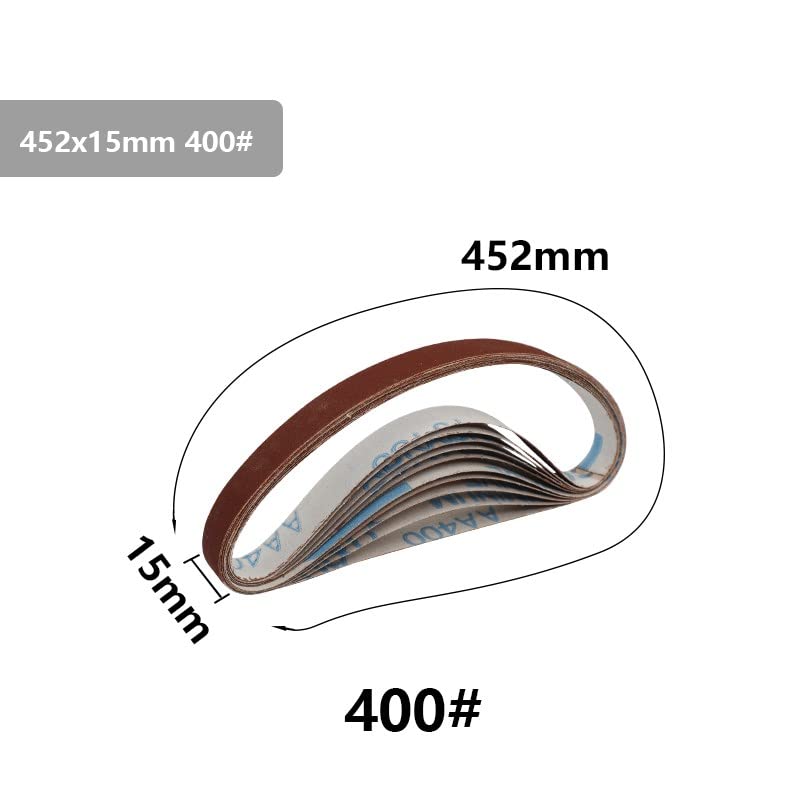 10 pièces 452x15mm bandes abrasives grain 60/120/240/400/600
