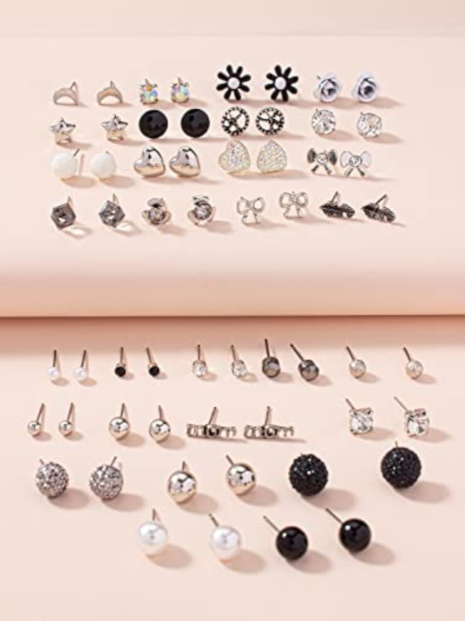 30 Pairs Crystal Pearl Earrings Combo Set for Women