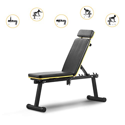 ZENOVA Weight Bench , Adjustable Workout Bench for Full Body Exercise, Utility Exercise Bench Fast Folding for Strength Training
