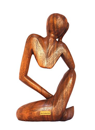 Estatua Decorativa Abstracta de Madera 12 pulgadas miniatura 5
