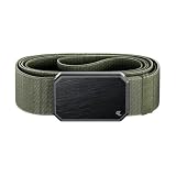 Groove Life Groove Belt OG Black/Base Camp Green - Men's Stretchable Nylon Belt with Magnetic Buckle - Adjustable and Comfortable for Fitness, Outdoor, and Everyday Wear - Size X-Large (41-50")