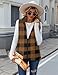 Zeagoo Womens Vests Fashion Casual Fleece Plaid Fall Jackets Sleeveless Sherpa Vest Outerwear With Pockets