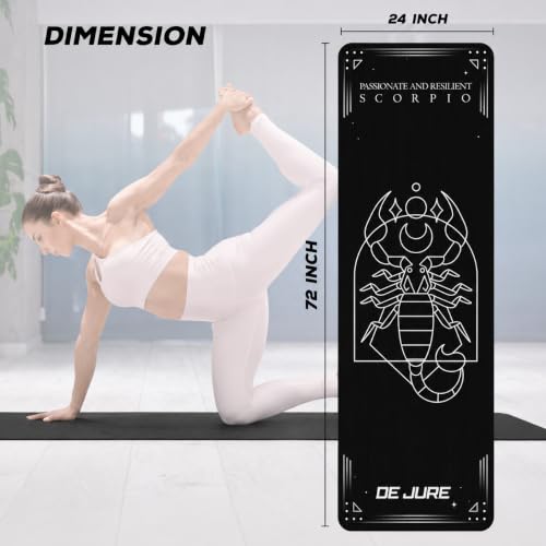 Image of De Jure Fitness Yoga Mat for Women and Men, 13mm Extra Thick Non-Slip NBR Exercise Mat for Yoga, Pilates, Gym & Floor Workouts - with Carry Strap - Scorpio