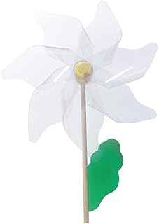 Happyyami Wooden Flower Windmill Windmill Pin Wheels Toys Windmill Pinwheels Windmill Plaything DIY Painting Windmill for Home School Children Garden