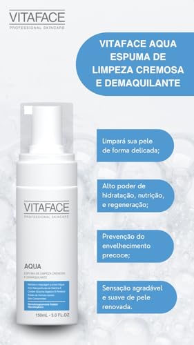 VITAFACE AQUA ESPUMA DE LIMPEZA CREMOSA E DEMAQUILANTE - 150mL