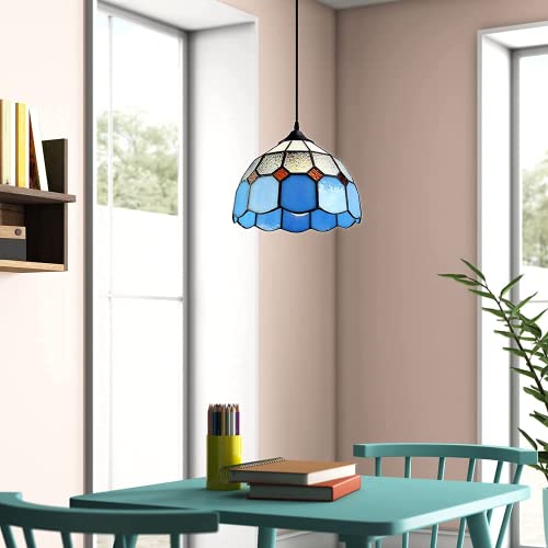 Stepeak Tiffany Style Plug In Pendant Light Mini Chandelier With 16.4 Ft Hanging Cord And In Line On/Off Dimmer Switch, Vintage Swag Ceiling Lamp For Dining Room, Bedroom Or Porch (7.9" In Width) #TOP5