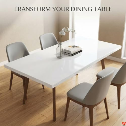 Image of WISDOM White Glossy Peel and Stick Wallpaper Self Adhesive Decorative Vinyl Contact Paper for Home Interior Makeover, Like Drawer cabinets DIY Renovation and Smooth Surface Decoration(20x120)